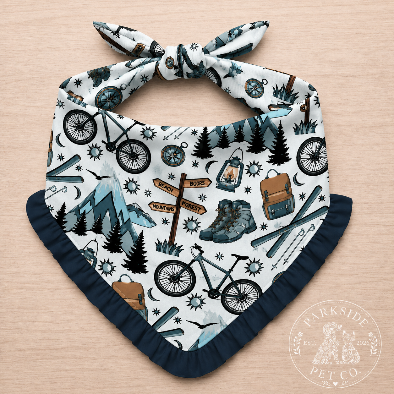 Adventure Awaits Ruffle Bandana